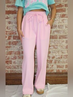 Lulu Mac Waffle Knit Light Pink Pants